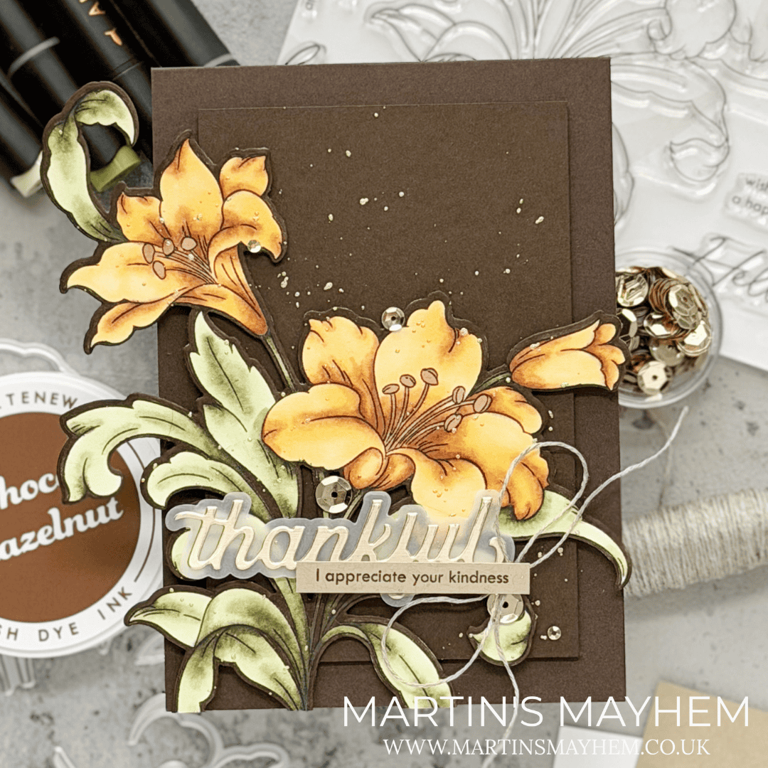 Elegant Thank You Card with Altenew Feathered Lilies Project Kit ...
