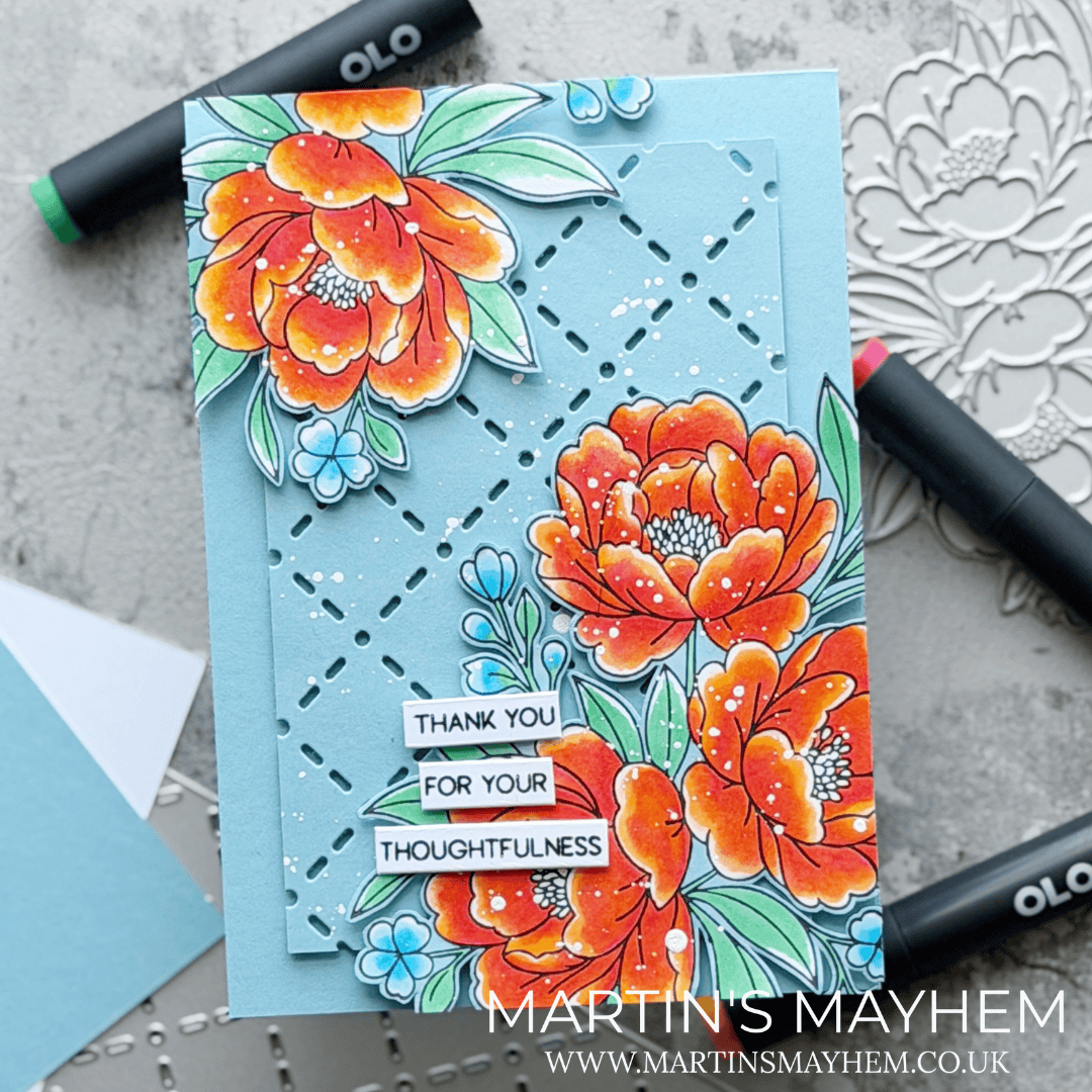 Create a Vibrant Floral Thank You Card with Just 6 OLO Fine Nib
